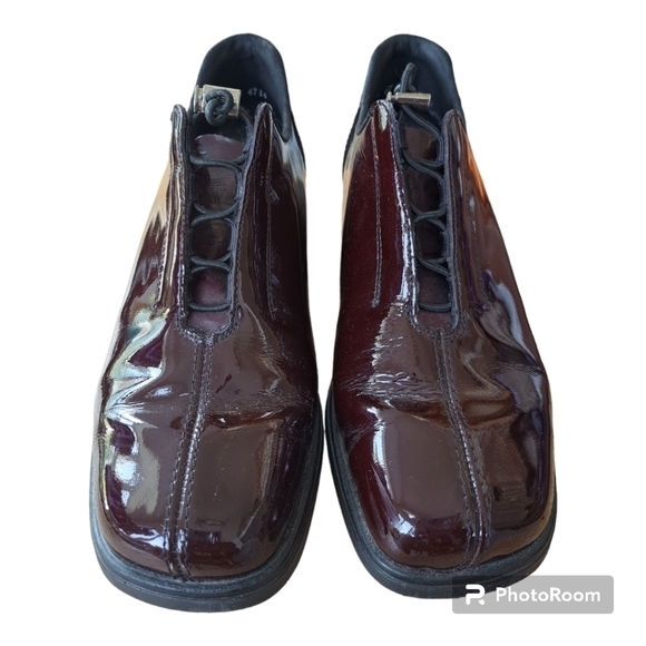 Rieker antistress bordeau patent leather women's shoes heel 1" size 38 - Picture 4 of 14